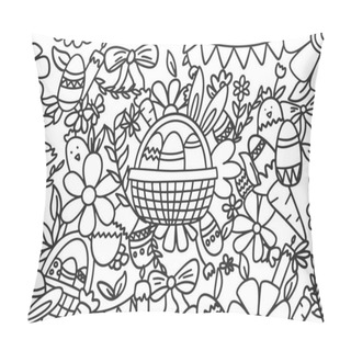 Personality  Easter Themed Vector Illustration, A Captivating Mural Of Doodle Art To Elevate Your Designs, Ideal For Greeting Cards, Digital Art, Or Any Project That Celebrates The Joy Of Easter Pillow Covers