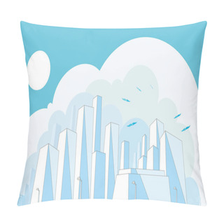 Personality  City Appearance_A006_city At Night Shows The Cityscape In Night View Vector Illustration Graphic EPS 10 Pillow Covers