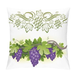 Personality  Ripe Grapes On The Vine & Decorarative Calligraphic Vine Pillow Covers