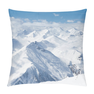 Personality  Winter Snowy Mountains. Caucasus Mountains, Georgia, Gudauri Pillow Covers