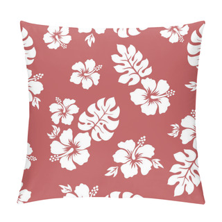 Personality  Tropical Background With Hibiscus Flowers. Seamless Hawaiian Pattern. Exotic Vector Illustration Pillow Covers