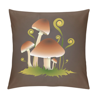 Personality  Vector Illustration Of Mushrooms. Pillow Covers