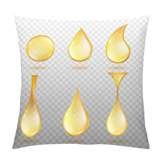 Personality  Realistic Oil Drop Set With Different Shapes And Golden Yellow Color Pillow Covers