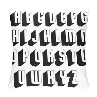 Personality  Geometric Black And White 3d Font. Pillow Covers