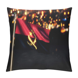 Personality  Angola National Flag City Light Night Bokeh Background 3D Pillow Covers