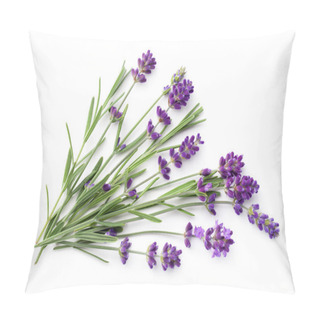 Personality  Lavender Isolated On White Background. Flat Lay. Top View Pillow Covers
