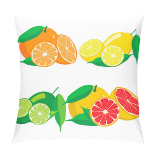 Personality  Set Fruits Orange Grapefruit Lemon Lime. Pillow Covers