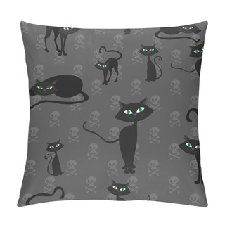 Personality  Cat Seamless Pattern - Illustration Pillow Covers
