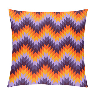Personality  Ethnic Style Seamless Pattern With Chevron Lines. Native Americans Ornamental Background. Tribal Motif. Colorful Mosaic Pillow Covers