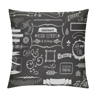 Personality  Chalkboard Design Elements And Etchings Pillow Covers