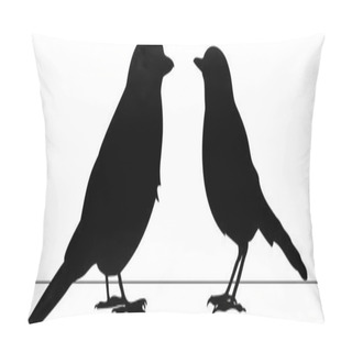 Personality  Two Birds, Love Card, Postcard. Pillow Covers