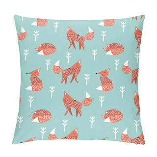 Personality  Pattern With Foxes In Scandinavian Style Pillow Covers