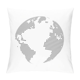Personality  Abstract Dotted Globe Earth World Map. Vector Illustration Pillow Covers