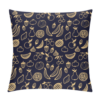 Personality  Seamless Vector Pattern With Different Fruits. Pillow Covers