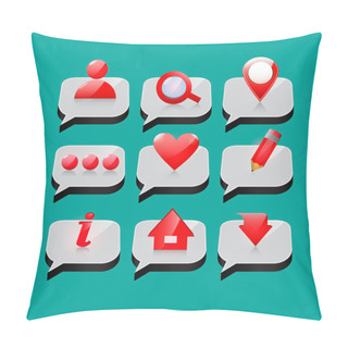 Personality  Web Site Vector Icons Set Pillow Covers
