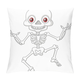Personality  Halloween Skeleton Jumping With Dance On Isolated Background Pillow Covers