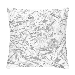 Personality  Seamless Grungy Dinosaur Bones Pattern Pillow Covers