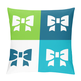 Personality  Bow Flat Four Color Minimal Icon Set Pillow Covers