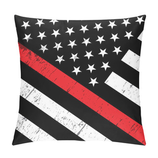 Personality  An Angled American Flag Icon Symbolic Of Support For Firefighters. Vector EPS 10 Available. Pillow Covers