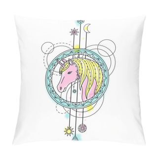 Personality  Unicorn Watercolor Tattoo Pillow Covers