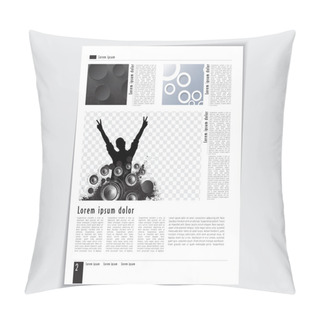 Personality  Magazine Layout With Music Design Pillow Covers