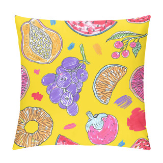 Personality  Tropical Pattern Of Exotic Fruit. Abstract Seamless Background Pillow Covers