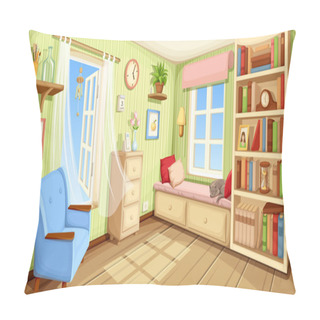 Personality  Cozy Room Interior. Vector Illustration. Pillow Covers