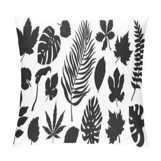 Personality  Doodle Leaf Set Icons Isolated On White. Stencil Leaves. Vector Stock Illustration. EPS 10 Pillow Covers