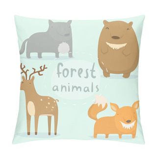 Personality  Forest Animals Set. Pillow Covers