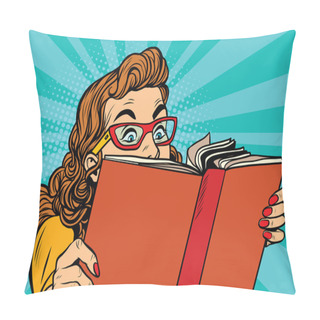 Personality  Young Lady Reading A Book Pillow Covers