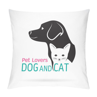 Personality  Vector Image Of An Dog And Cat Design On A White Background Pillow Covers