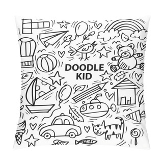 Personality  Background For Kid. Doodle Kids. Pillow Covers