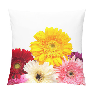 Personality  Colorful Gerberas Isolated On White Pillow Covers