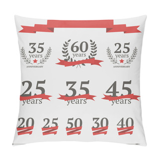 Personality  Vector Set Of Anniversary Signs Pillow Covers