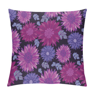 Personality  Chrysanthemum Flower Tile Design Element.  Aster Floral Decorati Pillow Covers