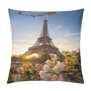 Personality  Eiffel Tower During Spring Time In Paris, France Pillow Covers