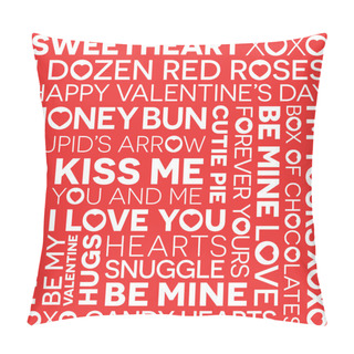 Personality  Seamless Valentines Day Word Pattern With Hearts Pillow Covers