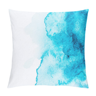 Personality  Abstract Bright Blue And Turquoise Paint Blots On Paper Pillow Covers