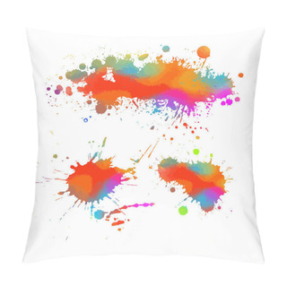 Personality  Multi-colored Spots Of Paint On A White Background. Grunge Frame Of Paint. Mixed Media. Vector Illustration. Pillow Covers