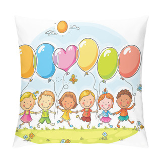 Personality  Kids With Balloons Pillow Covers