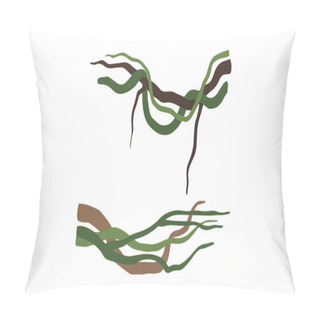 Personality  Climbing And Tangled Liana Long-stemmed Woody Vine Vector Set Pillow Covers