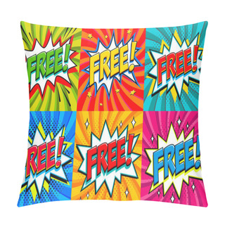 Personality  Free - Comic Book Style Stickers. Free Banners In Pop Art Comic Style. Color Summer Banners In Pop Art Style Ideal For Web. Decorative Backgrounds With Bomb Explosive. Pillow Covers