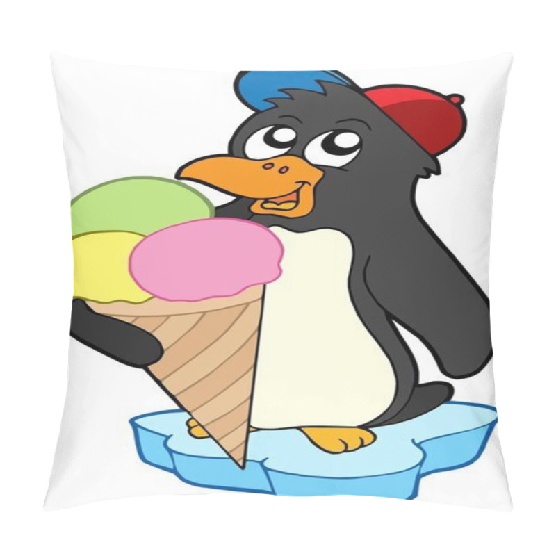 Personality  Penguin with ice cream pillow covers