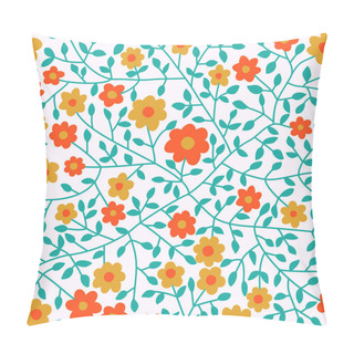 Personality  Colorful Floral Seamless Pattern In Cartoon Style. Seamless Patt Pillow Covers