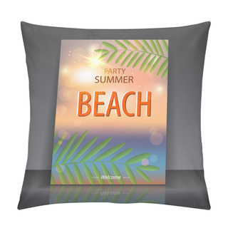 Personality  Summer,beach  Vector Illustration   Pillow Covers