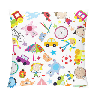 Personality  Background For Kids With Different Kind Of Toys Pillow Covers