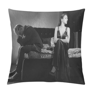 Personality  Fighting Couple Sitting At The Bedroom Pillow Covers
