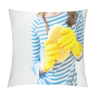 Personality  Woman Holding Sponge Pillow Covers