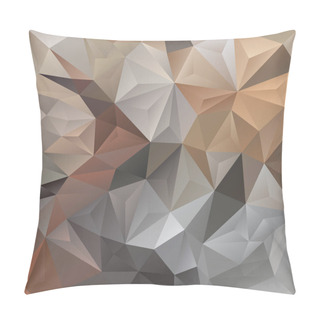 Personality  Vector Abstract Irregular Polygon Background With A Triangle Pattern In Light Beige And Gray Color Pillow Covers