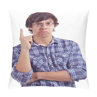 Personality  Guy With Index Finger Up Pillow Covers